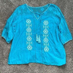 NEW 3/4 sleeve turquoise blouse